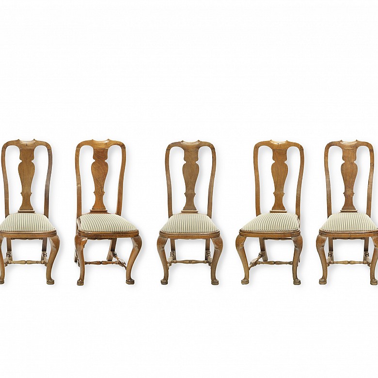 Queen Anne style chair set, circa 1900