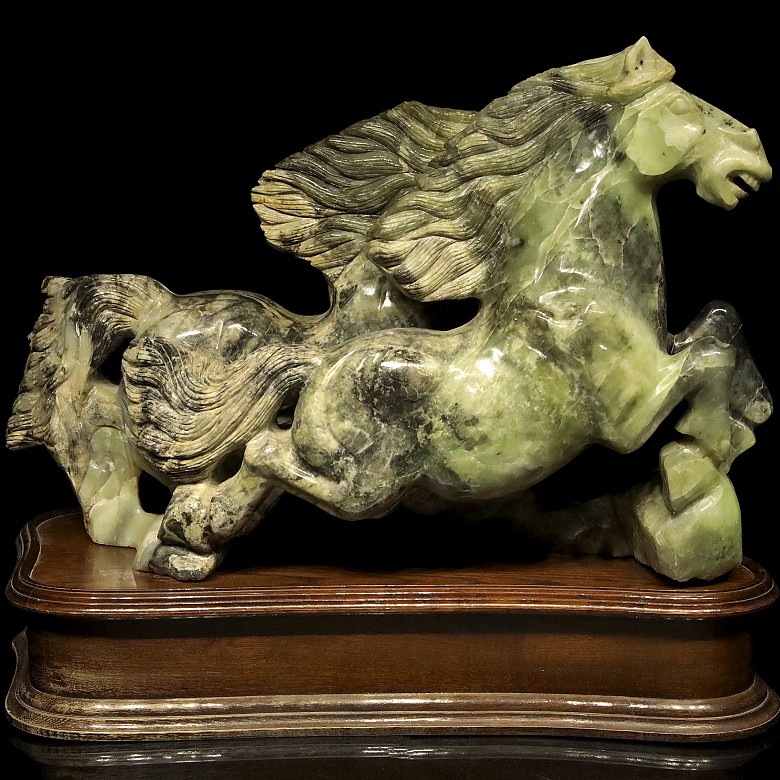 Large figure of two wild horses, 20th century