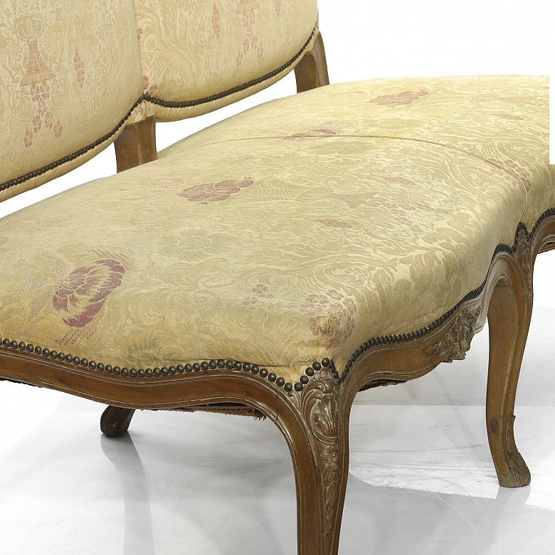 Two-seater sofa with floral upholstery, mid-20th century