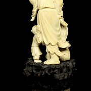 Carved ivory figure ‘Boy and fisherman’, early 20th century