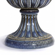 Large glazed ceramic goblet, Acanto, 20th century