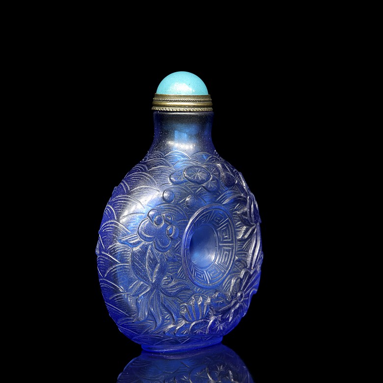 Glass snuff bottle ‘Fishes’, 20th century - 3