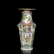 Cantonese vase famille rose “Scenes”, 20th century