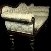 Chaise-longue victoriana con tapicería capitoné, Inglaterra, S.XIX