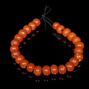 Red glass bead necklace, late Qing dynasty