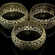 Set of three silver bracelets, 20th century