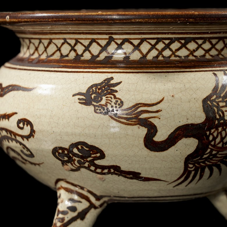 Glazed ceramic censer “Phoenix”, Yuan style