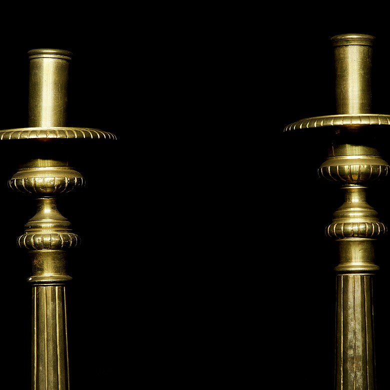 Pair of altar candlesticks, 20th century