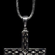 Cross in white gold and diamonds - 3