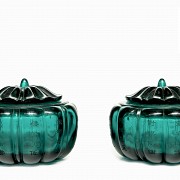 Pair of glass 'Go boxes', Qing dynasty, Qianlong