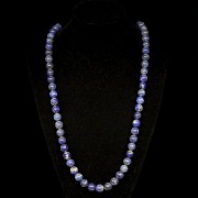 Lapis lazuli necklace with 108 beads.