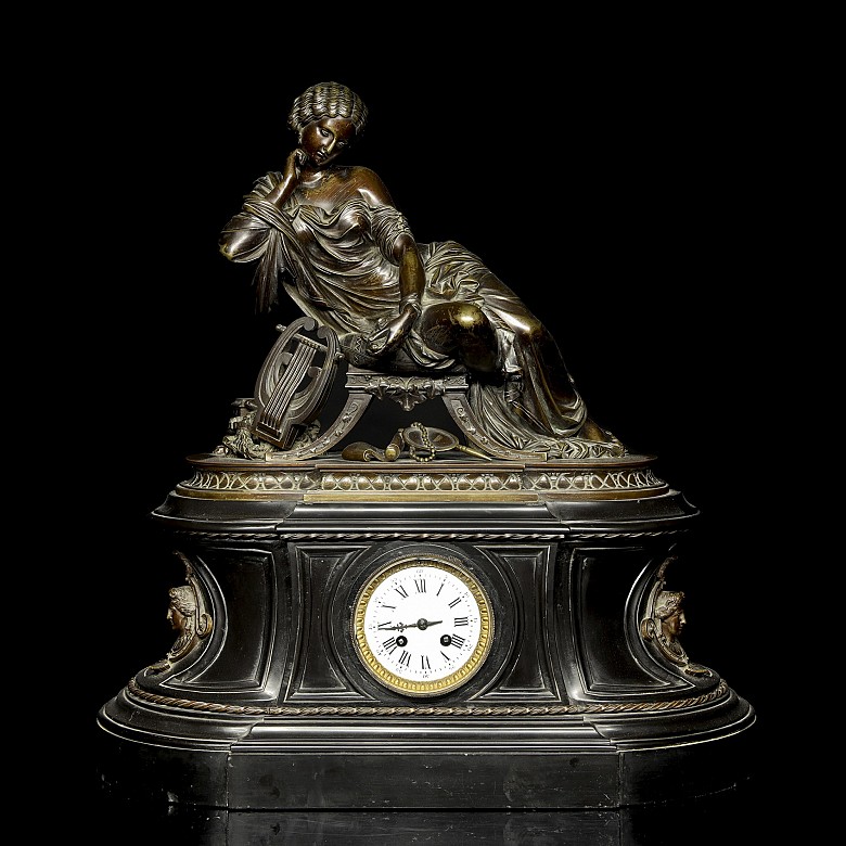 Gautier Eviteur ‘Bronze table clock’, late 19th century