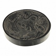 Circular Chinese ink plate, Qing dynasty