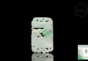 Natural jadeite ‘Phoenix’ plaque, Qing dynasty