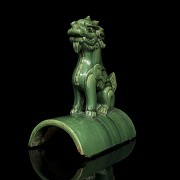 Green glazed tile “Lion Foo”, Qing dynasty