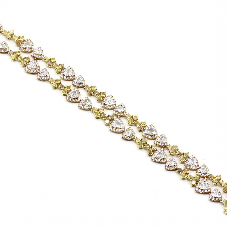 Bracelet, 18k gold and mixed fancy diamonds.