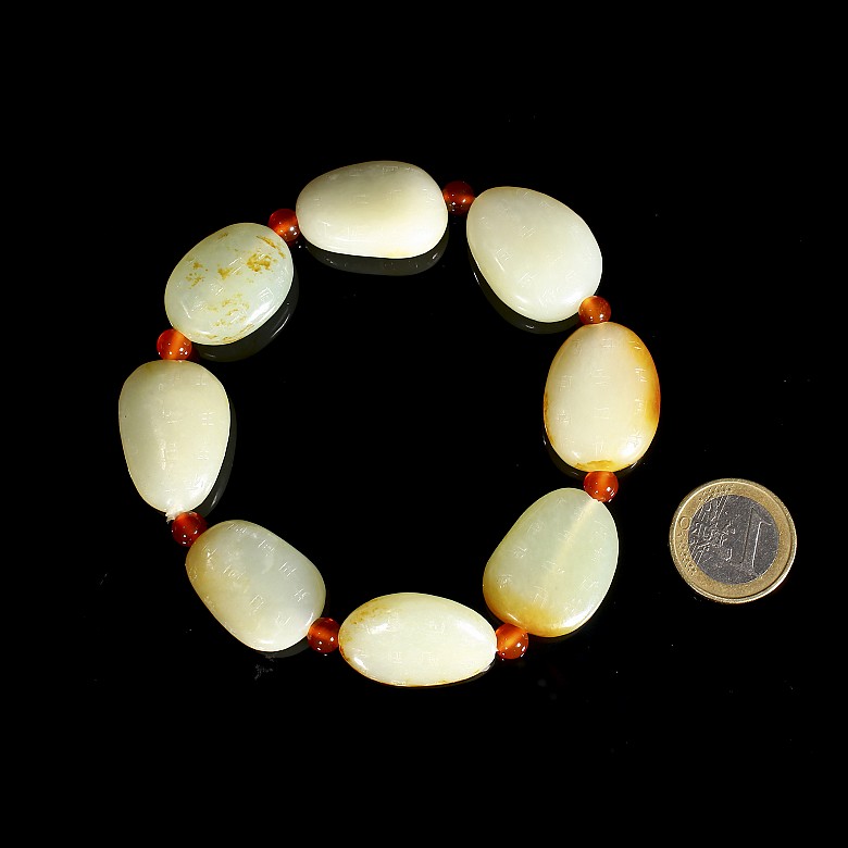 Eight jade bead bracelet, 20th century