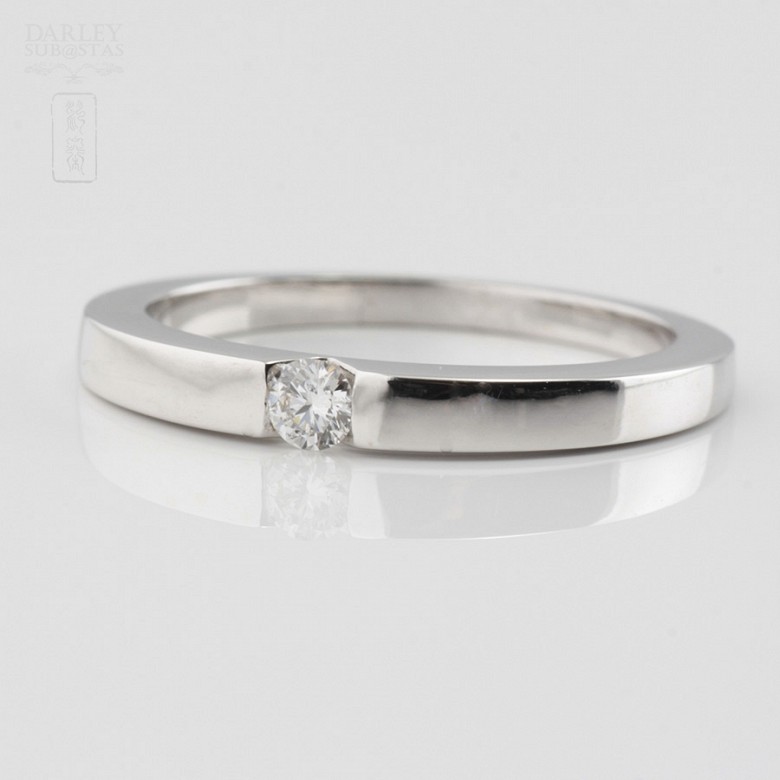 Solitario diamante 0.12cts en oro blanco 18k - 1