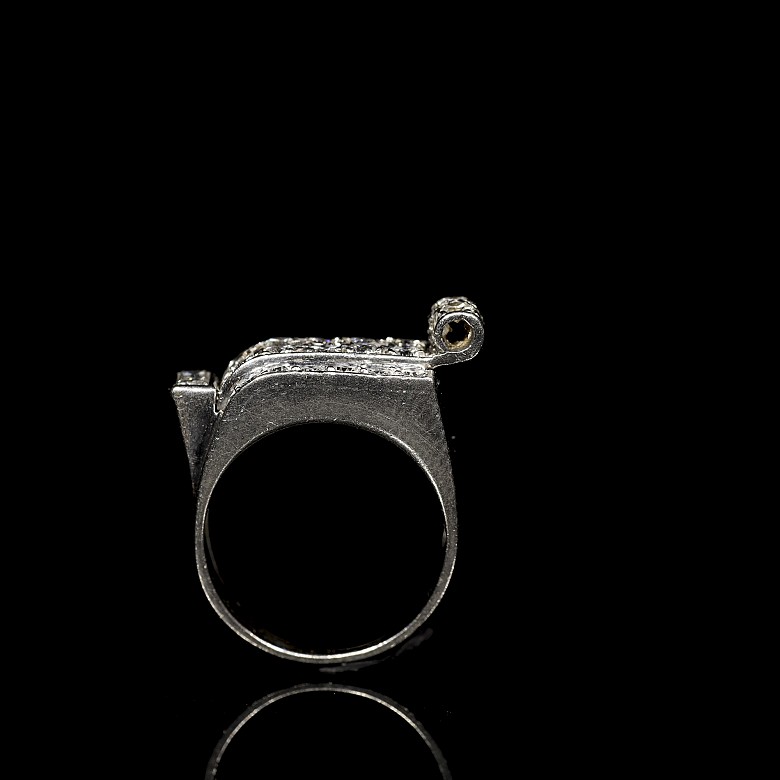 White gold ring with diamonds