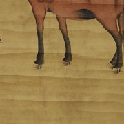 Chinese painting ‘Brown horse with calligraphy’, 20th century - 5