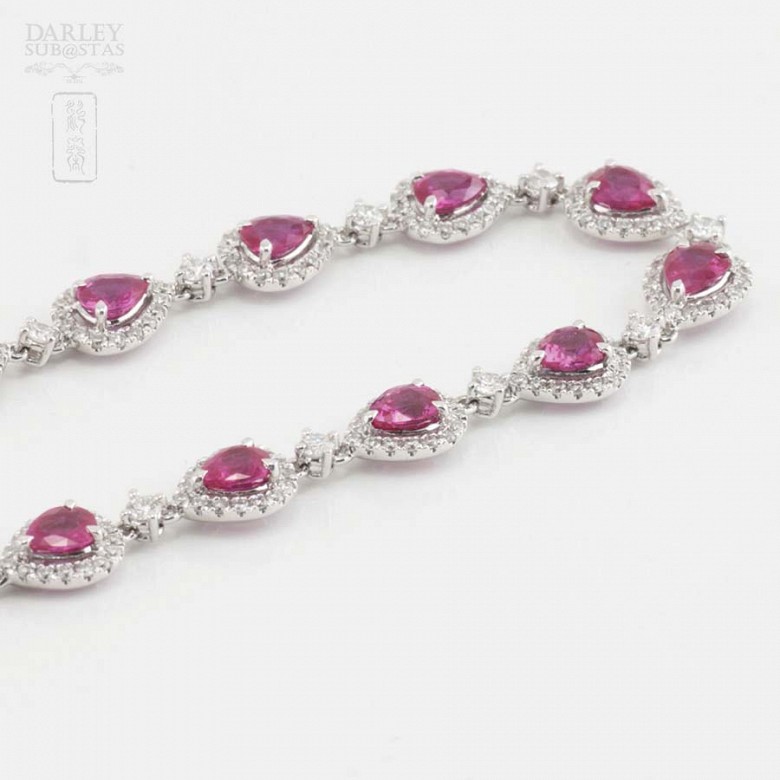 18k white gold bracelet with rubies and diamonds.