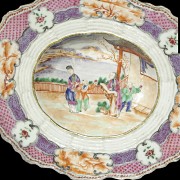 Enameled porcelain plate, 20th century