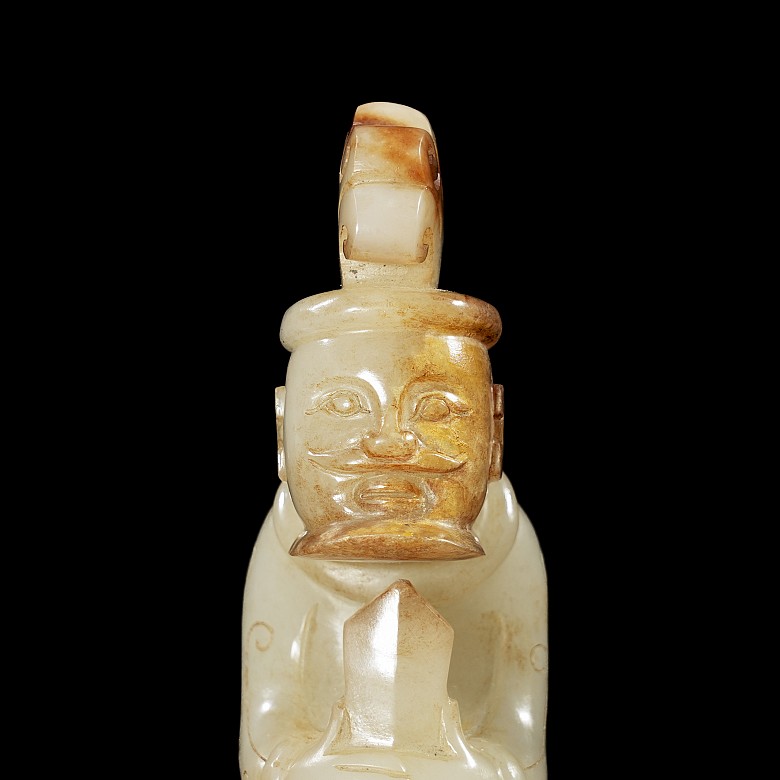 Carved jade figurine ‘Character’, Han style