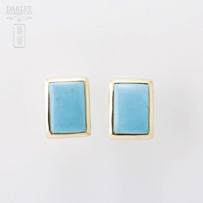 Earrings  Turquoise Natural in 18k - 3