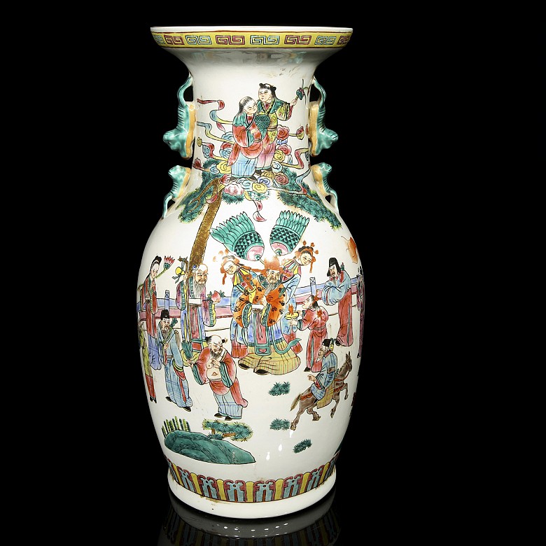 Cantonese enameled vase, 20th century