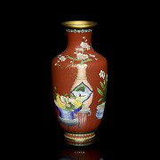 Red cloisonné vase, 20th century