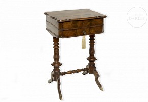 Wooden sewing table, 19th century