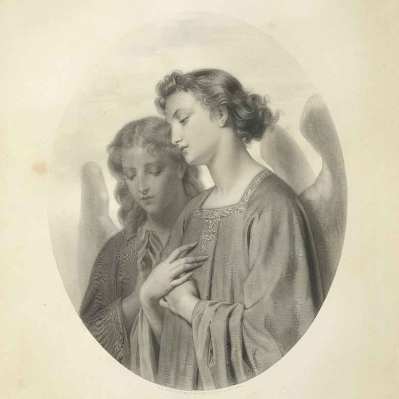 Engraving ‘La prière des anges’, 19th century - 1