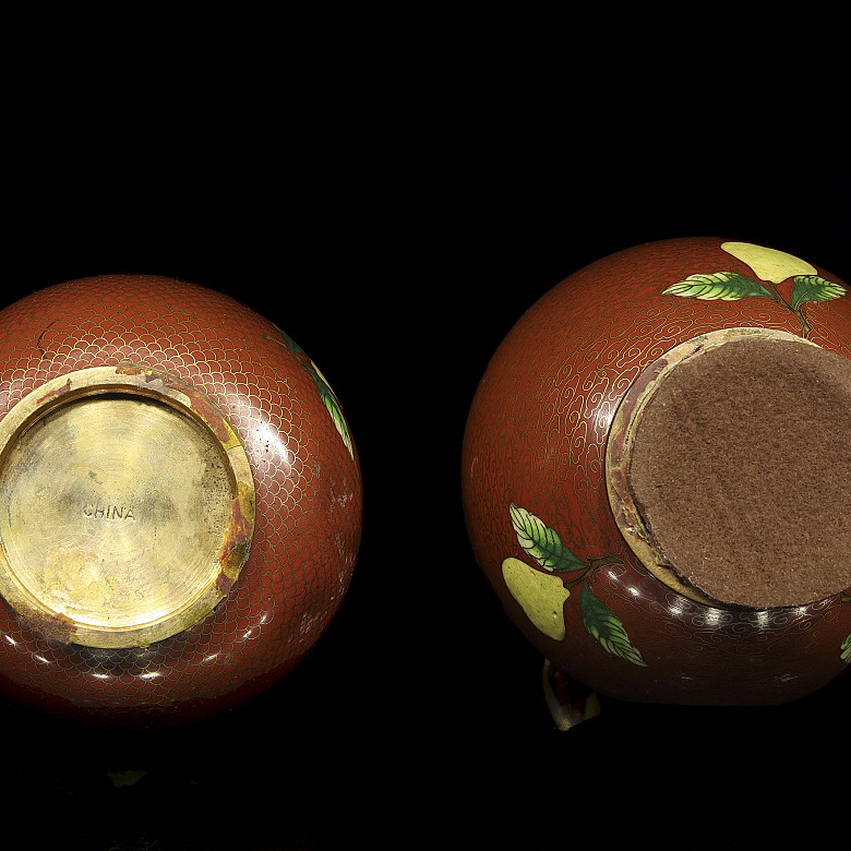 Two cloisonné vases, China, 20th century