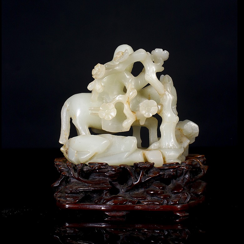 Carved jade fiura ‘Elder and Donkey’, Qing dynasty