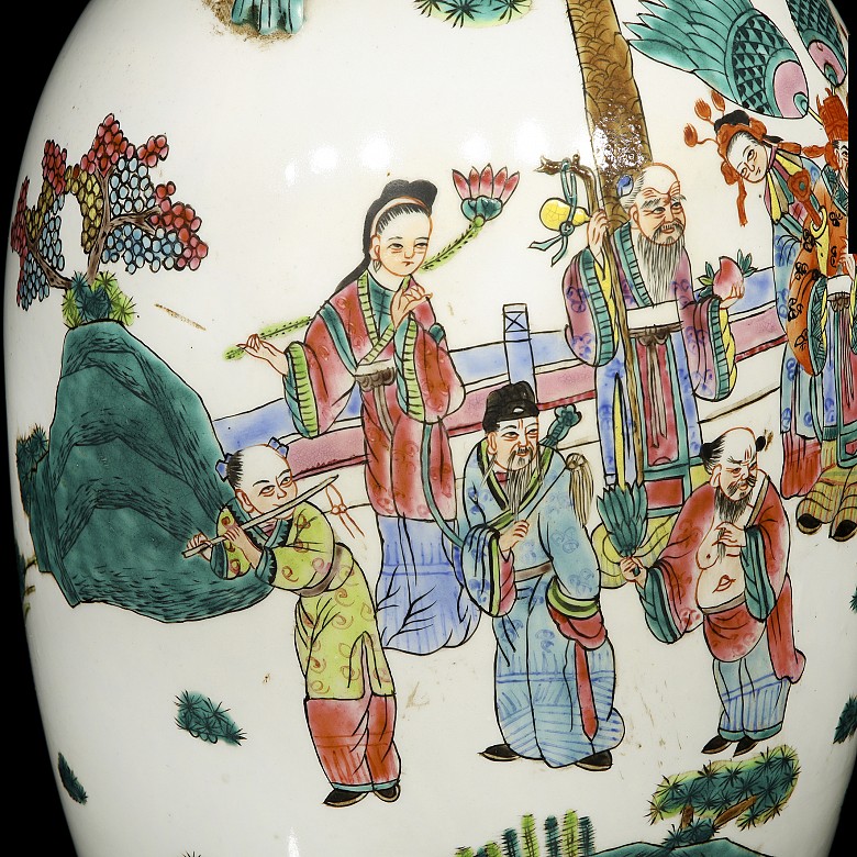 Cantonese enameled vase, 20th century