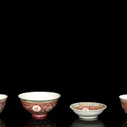 Four Asian ceramic objects “ famille rose”, 20th century