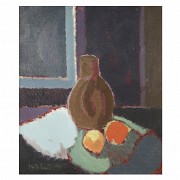 20th century painting ‘Still life with jug and oranges’