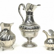 Set of three Spanish silver jugs, 20th century