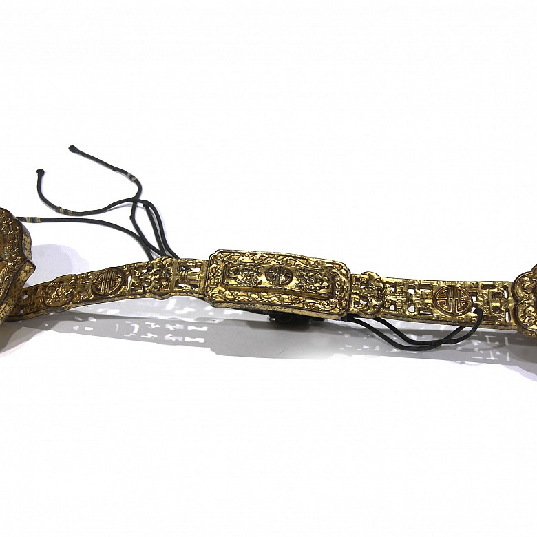 Gilded bronze ruyi scepter, 20th century