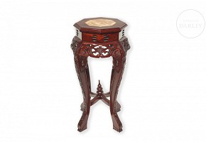 Carved wooden octagonal stand, 20th century