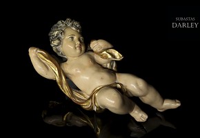 Painted cherub sculpture, 20th century