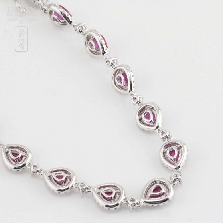 18k white gold bracelet with rubies and diamonds.