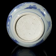 Blue and white ceramic vessel ‘Scene’, 20th century