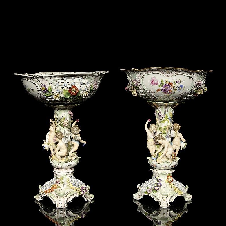 Carl Thieme (1886-1935) Pair of ceramic fruit bowls, 19th-20th century