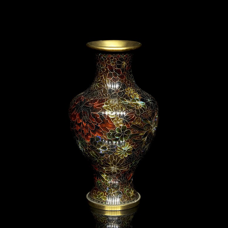 Cloisonné vase ‘Flowers’, 20th century