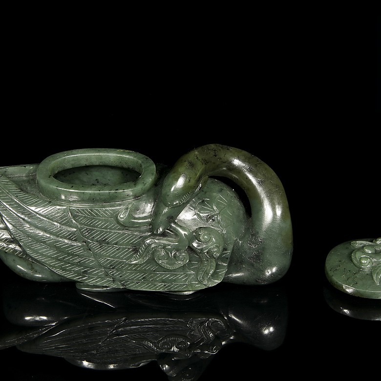 Recipiente de jade en forma de cisne, S.XIX - XX