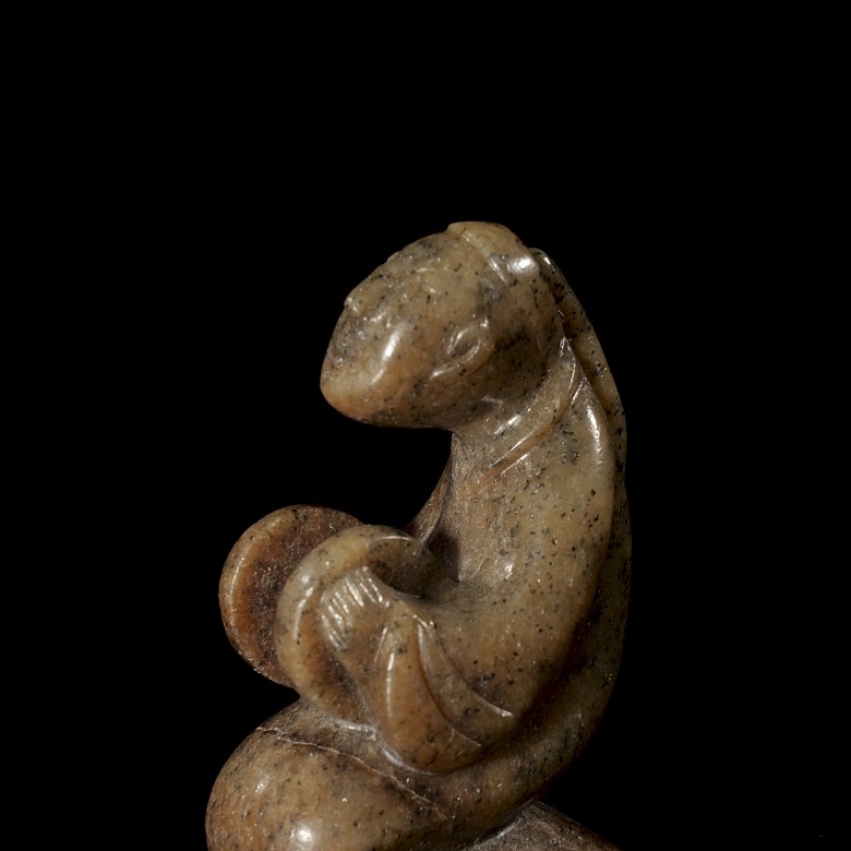 Carved jade ‘Musician’ figurine, Han style