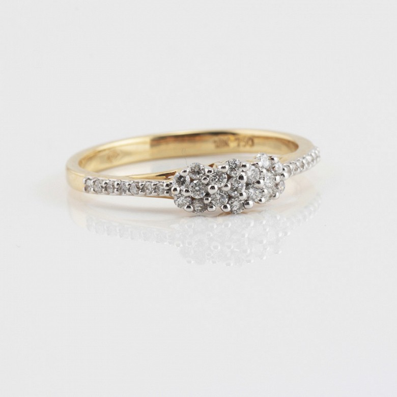 Beautiful ring 18k yellow gold and diamonds 0.26cts - 3