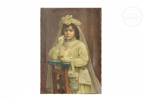 Josep Gallés i Malats (1863-1920) “Young Communion Girl”