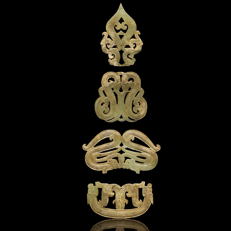 Set of four jade ornaments, Warring Kingdoms